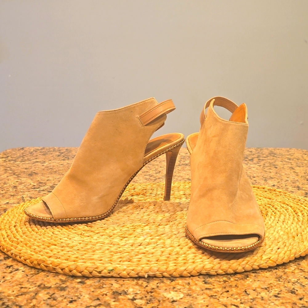 Coach "kate" peep toe heeled slingbacks